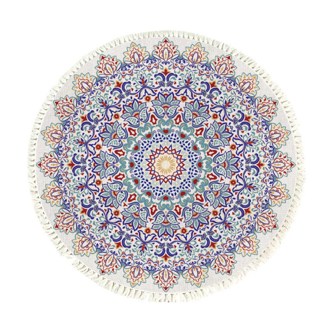 SOGA 120cm Mandala Round Area Thick Anti-slip Doormat, Home Decor • LUZ-CarpetXLS14