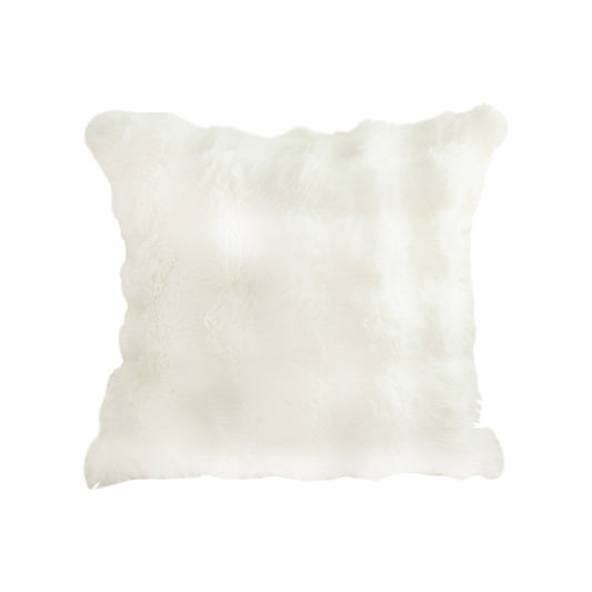 SOGA 50cm Throw Pillow White Rabbit Fur Cushion Luxurious Soft Decorative Square Pillow for Living Room LUZ-FrenchCushion301