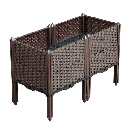 SOGA 80cm Raised Planter Box Vegetable Herb Flower Outdoor Plastic Plants Garden Bed with Legs Deepen • LUZ-PlantBox2F