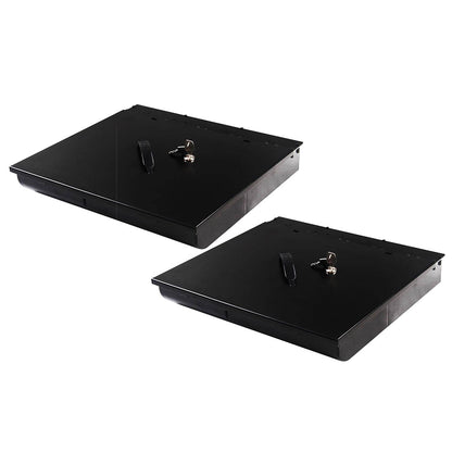 SOGA 2X 4 Bills 8 Coins Cash Tray With Lockable Lid Heavy Duty Spare Cash Tray Black • LUZ-CashDrawerWithLidX2