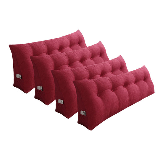 SOGA 4X 120cm Rose Red Triangular Wedge Bed Pillow Headboard Backrest Bedside Tatami Cushion Home Decor • LUZ-Pillow6112X4