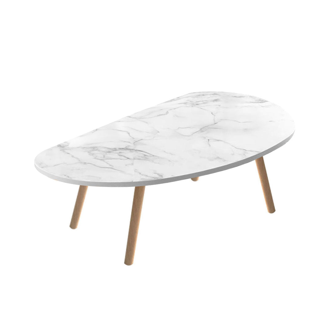 SOGA 80x40cm White Stone Pattern Living Room Nordic  Coffee Table Modern Style • LUZ-TableTea12
