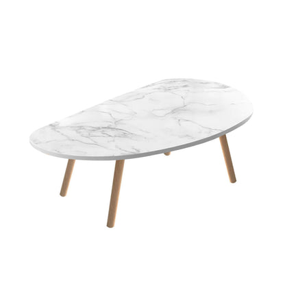 SOGA 80x40cm White Stone Pattern Living Room Nordic  Coffee Table Modern Style • LUZ-TableTea12