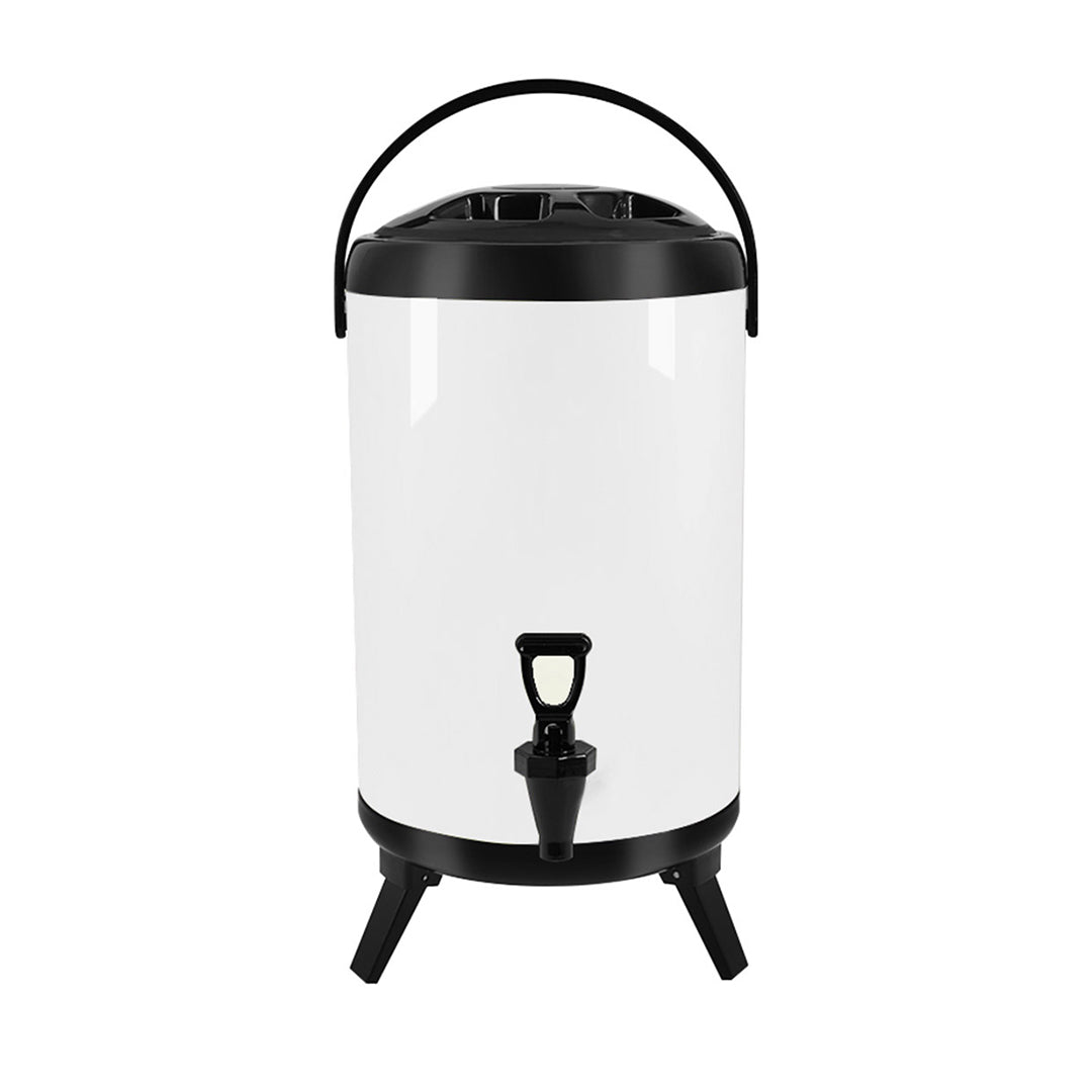 SOGA 8L Stainless Steel Insulated Milk Tea Barrel Hot and Cold Beverage Dispenser Container with Faucet White • LUZ-VICDispenser8LWHT