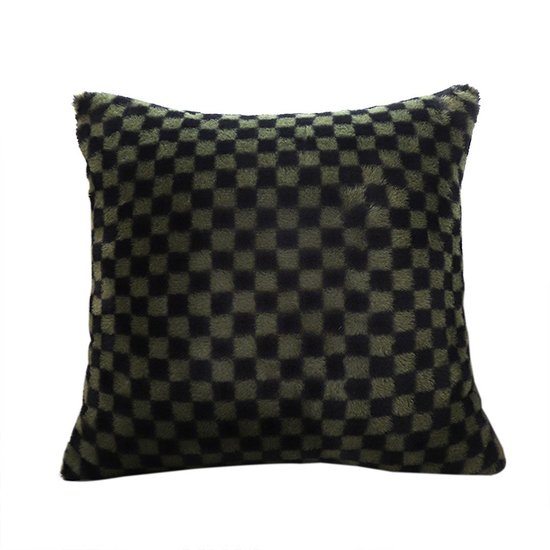 SOGA 45cm Urban Light Luxury Pillow Dark Night Green Checkered Square Throw Pillow • LUZ-FrenchCushion238