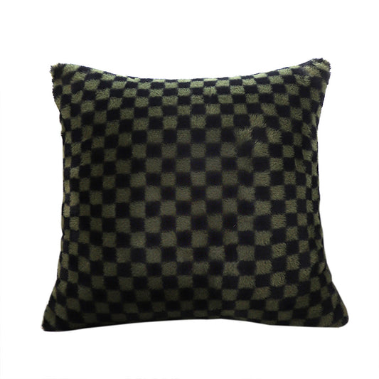 SOGA 45cm Urban Light Luxury Pillow Dark Night Green Checkered Square Throw Pillow • LUZ-FrenchCushion238