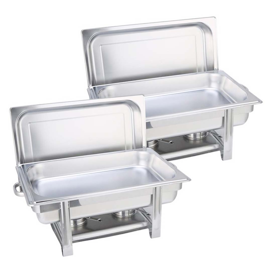 SOGA 2X Single Tray Stainless Steel Chafing Catering Dish Food Warmer • LUZ-ChafingDish56081X2