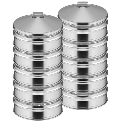 SOGA 2X 5 Tier Stainless Steel Steamers With Lid Work inside of Basket Pot Steamers 22cm • LUZ-Steamer22CM2319-5X2