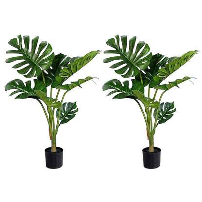 SOGA 2X 120cm Artificial Green Indoor Turtle Back Fake Decoration Tree Flower Pot Plant • LUZ-APlantFH1207X2