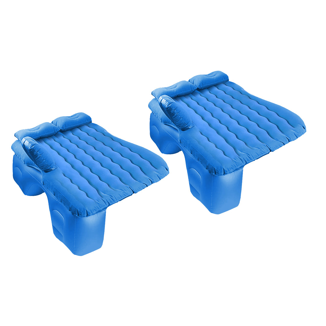 SOGA 2X Blue Ripple Inflatable Car Mattress Portable Camping Air Bed Travel Sleeping Kit Essentials • LUZ-CarMat008X2