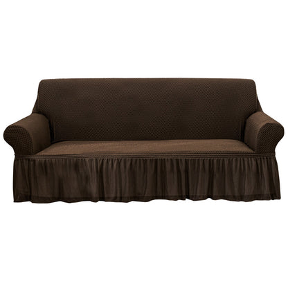 SOGA 3-Seater Coffee Sofa Cover with Ruffled Skirt Couch Protector High Stretch Lounge Slipcover Home Decor • LUZ-SofaCov3