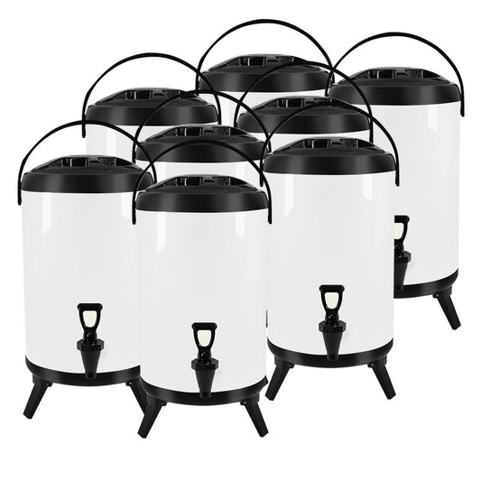 SOGA 8X 18L Stainless Steel Insulated Milk Tea Barrel Hot and Cold Beverage Dispenser Container with Faucet White • LUZ-VICDispenser18LWHTX8