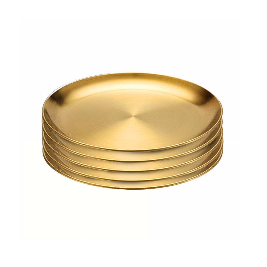 SOGA 23cm Premium Gold Grilling Plate  Durable Heat Resistant Perfect for BBQs and Outdoor Cooking Kitchen Essential • LUZ-VICPlate60