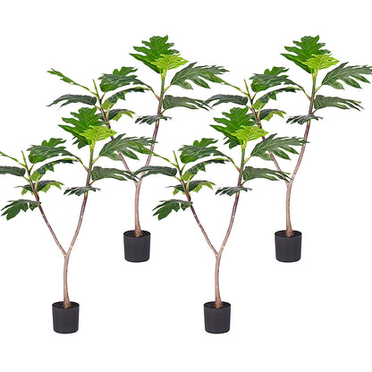 SOGA 4X 90cm Artificial Natural Green Split-Leaf Philodendron Tree Fake Tropical Indoor Plant Home Office Decor • LUZ-APlantMBS90121X4