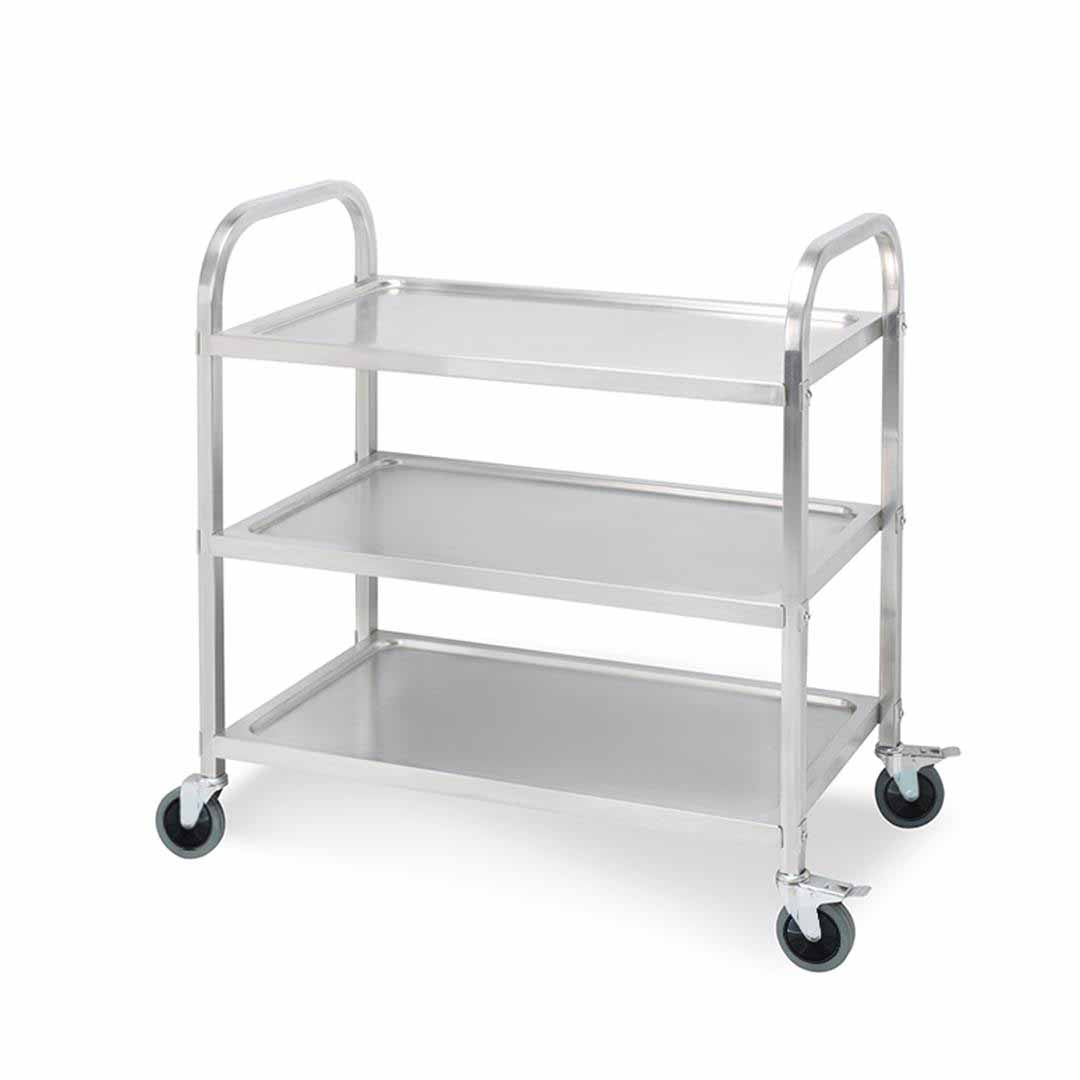 SOGA 3 Tier 75x40x83.5cm Stainless Steel Kitchen Dinning Food Cart Trolley Utility Size Small • LUZ-FoodCart1003