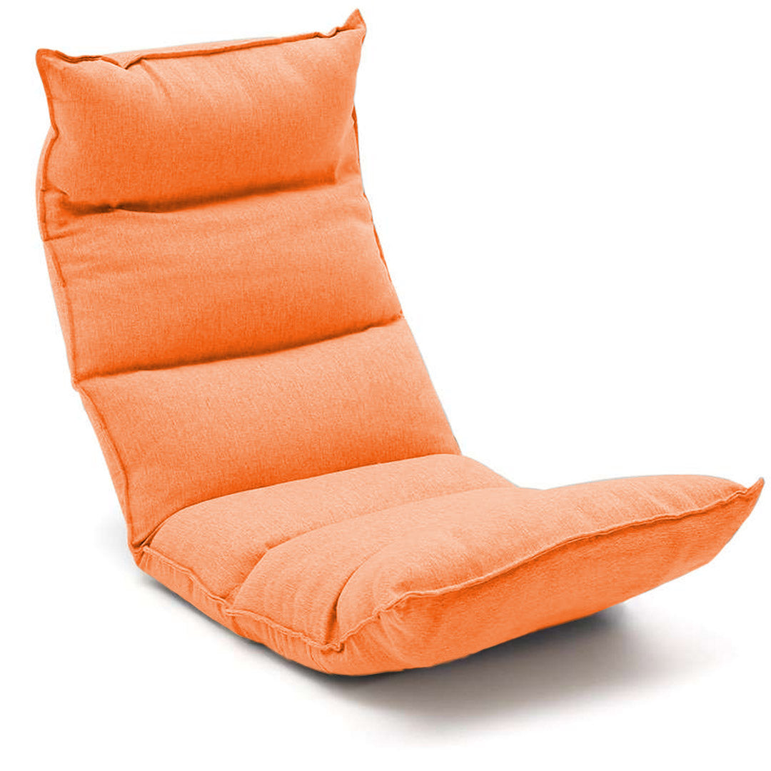 SOGA Foldable Tatami Floor Sofa Bed Meditation Lounge Chair Recliner Lazy Couch Orange • LUZ-LoungeLeatherOrange