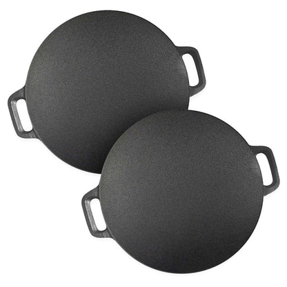 SOGA 2X 42X37cm Cast Iron Induction Crepes Pan Baking Cookie Pancake Pizza Bakeware • LUZ-Zpai005BX2