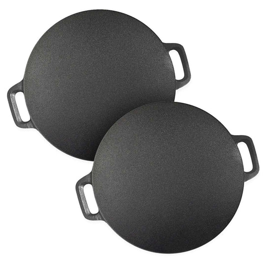 SOGA 2X 42X37cm Cast Iron Induction Crepes Pan Baking Cookie Pancake Pizza Bakeware • LUZ-Zpai005BX2