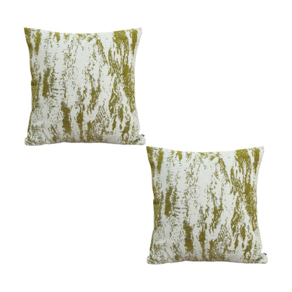 SOGA 2X 50cm Throw Pillow White and Olive Green Deluxe Polyester Fiber and Cotton for Home Decor • LUZ-FrenchCushion327X2