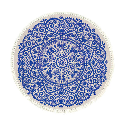 SOGA 120cm Mandala Round Tapestry Indian Area Rug for Living Room Lounge, Anti-slip Doormat, Home Decor • LUZ-CarpetXLS56