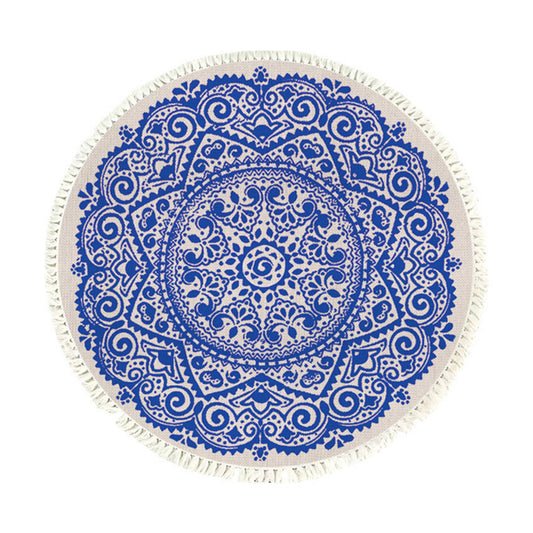 SOGA 120cm Mandala Round Tapestry Indian Area Rug for Living Room Lounge, Anti-slip Doormat, Home Decor • LUZ-CarpetXLS56