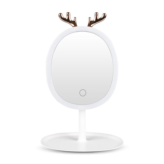 SOGA White Antler LED Light Makeup Mirror Tabletop Vanity Home Decor • LUZ-BathG533