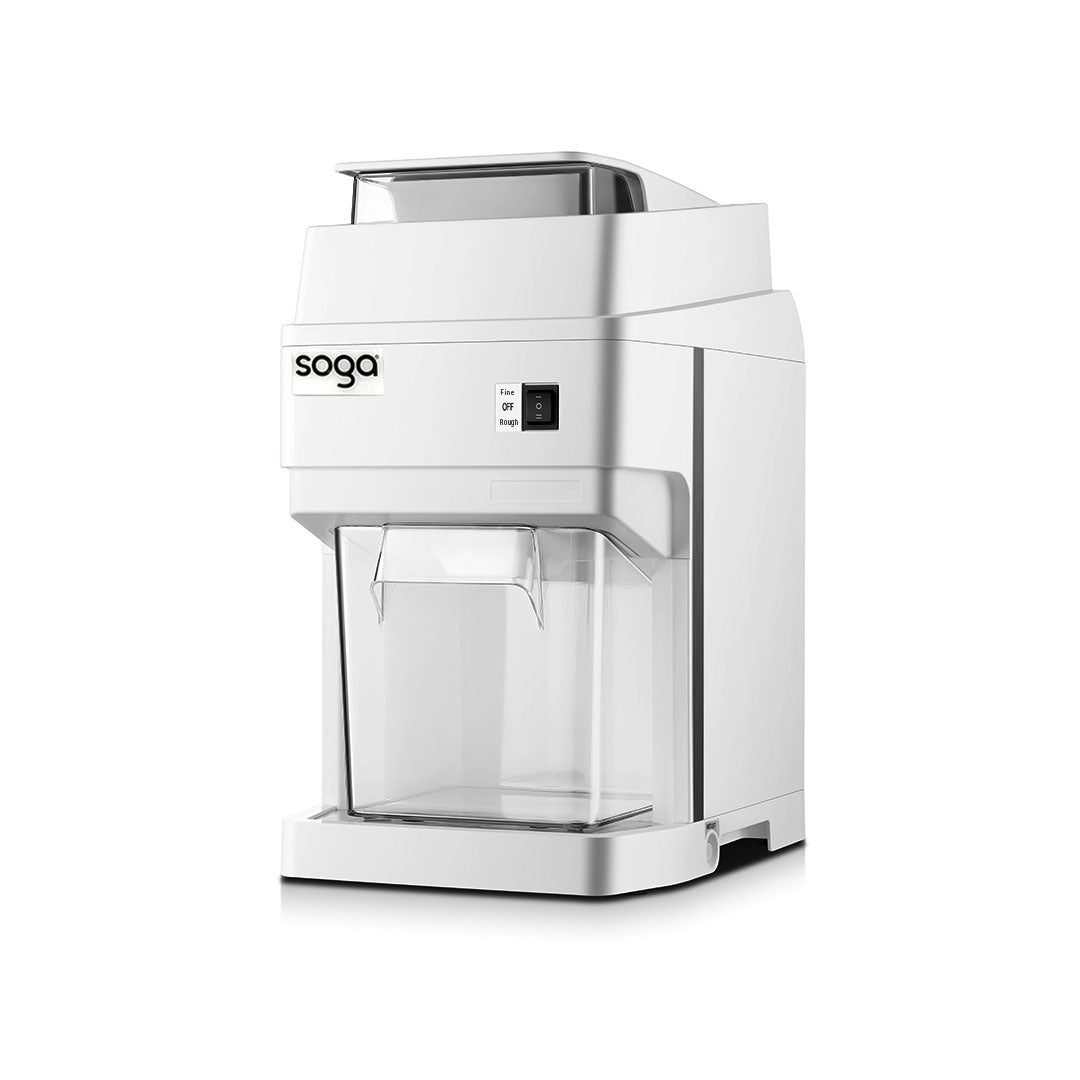 SOGA 300 Watts Electric Ice Shaver Crusher Slicer Snow Cone Maker Commercial Tabletop Machine 120kgs/h White • LUZ-CommercialElectricIceShaver288