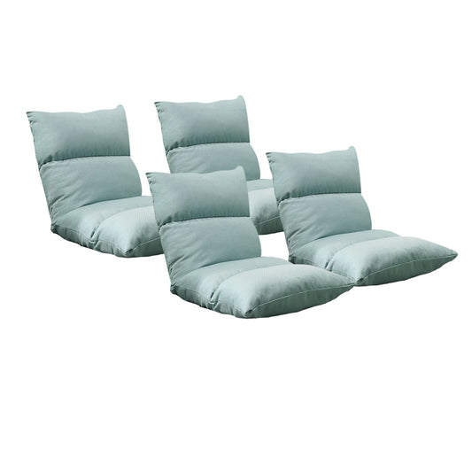 SOGA 4X Lounge Floor Recliner Adjustable Lazy Sofa Bed Folding Game Chair Mint Green • LUZ-LoungeFabricGreenX4