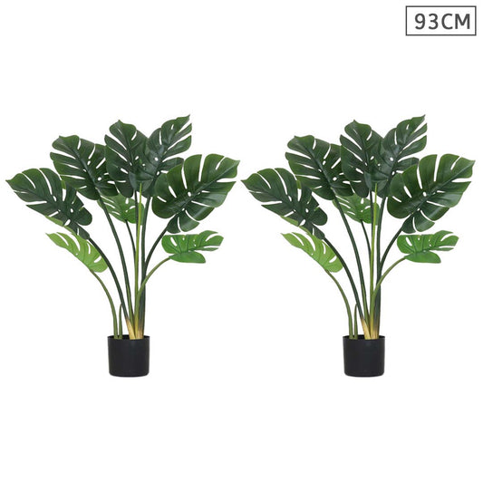SOGA 2X 93cm Artificial Indoor Potted Turtle Back Fake Decoration Tree Flower Pot Plant • LUZ-APlantFHGP9308X2