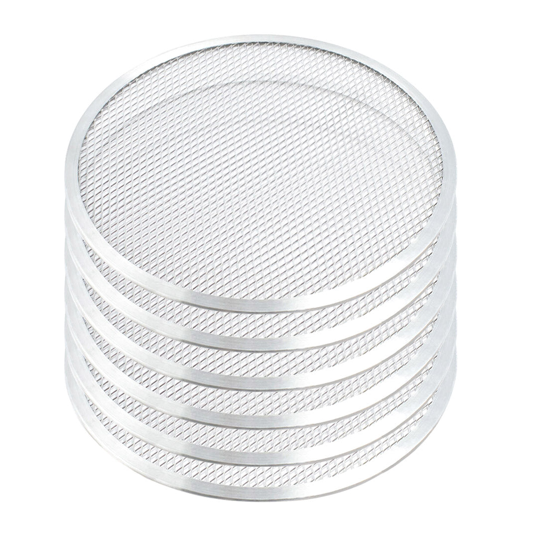 SOGA 6X 9-inch Round Seamless Aluminium Nonstick Commercial Grade Pizza Screen Baking Pan • LUZ-PizzaScreen11704X6