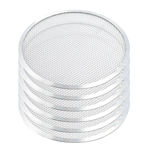 SOGA 6X 9-inch Round Seamless Aluminium Nonstick Commercial Grade Pizza Screen Baking Pan • LUZ-PizzaScreen11704X6