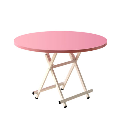 SOGA Pink Dining Table Portable Round Surface Space Saving Folding Desk Home Decor • LUZ-TableRD726