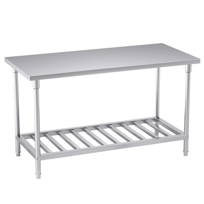 SOGA 150*70*85cm Commercial Catering Kitchen Stainless Steel Prep Work Bench • LUZ-WorkBenchSS2033150CM