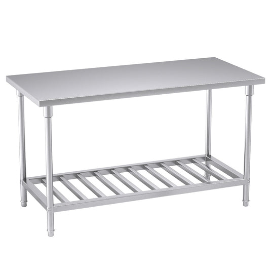 SOGA 150*70*85cm Commercial Catering Kitchen Stainless Steel Prep Work Bench • LUZ-WorkBenchSS2033150CM