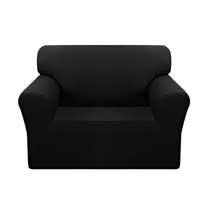 SOGA 1-Seater Black Sofa Cover Couch Protector High Stretch Lounge Slipcover Home Decor • LUZ-SofaCov201