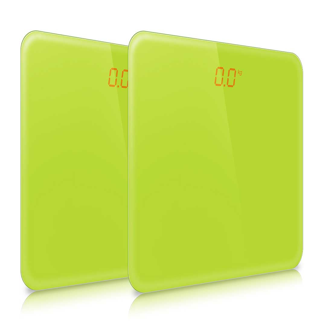 SOGA 2X 180kg Digital Fitness Weight Bathroom Gym Body Glass LCD Electronic Scales Green • LUZ-BodyWeightScaleGreenX2