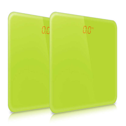 SOGA 2X 180kg Digital Fitness Weight Bathroom Gym Body Glass LCD Electronic Scales Green • LUZ-BodyWeightScaleGreenX2
