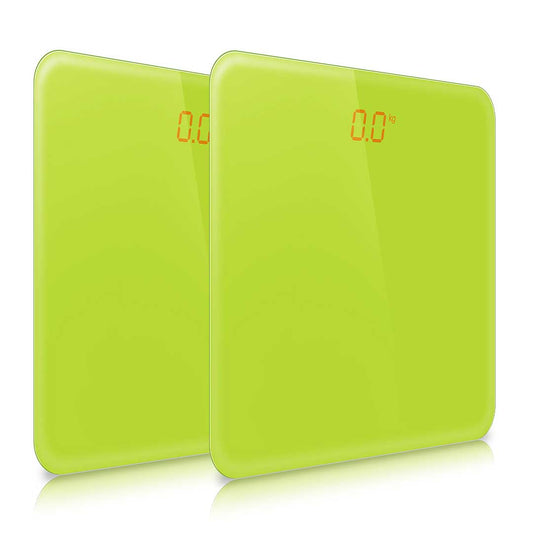 SOGA 2X 180kg Digital Fitness Weight Bathroom Gym Body Glass LCD Electronic Scales Green • LUZ-BodyWeightScaleGreenX2