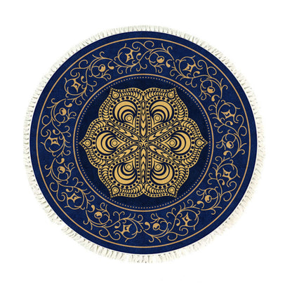 SOGA 90cm Area Rug Turquoise and Grey Abstract Art Painting Teal Anti-slip Doormat, Home Decor • LUZ-CarpetYH29