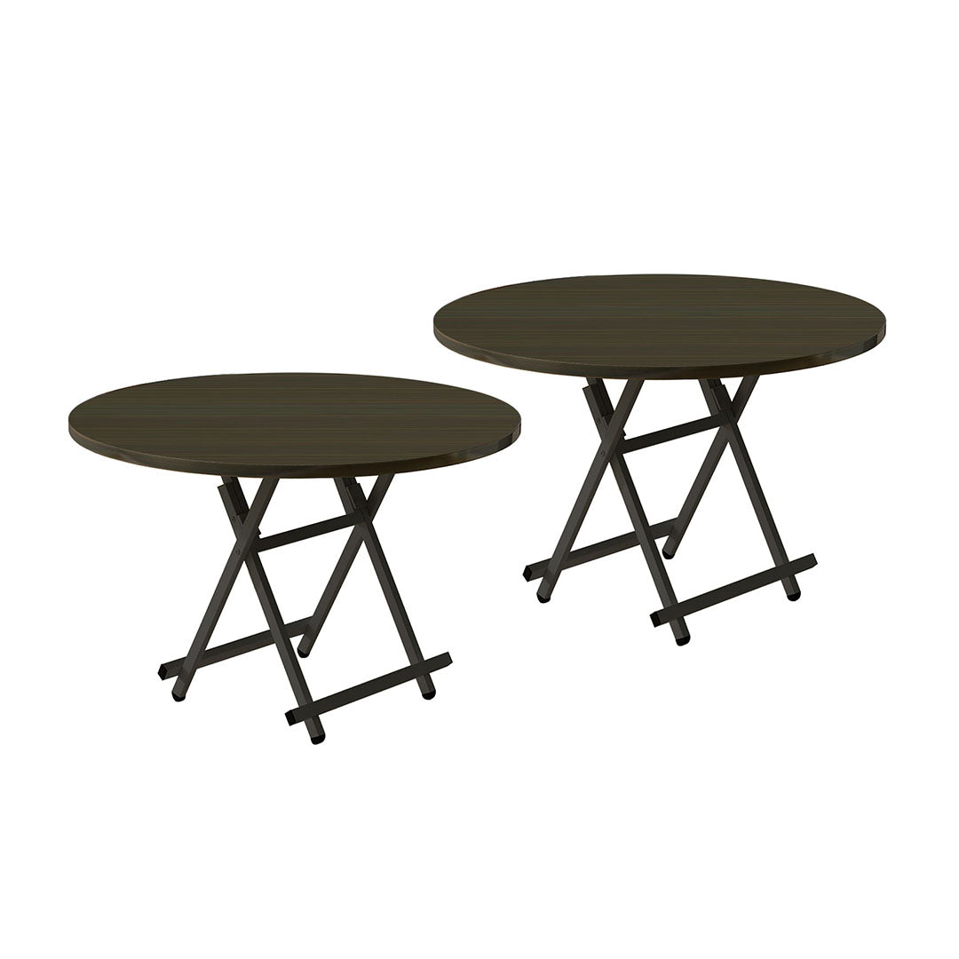 SOGA 2X Black Dining Table Portable Round Surface Space Saving Folding Desk Home Decor • LUZ-TableRD723X2