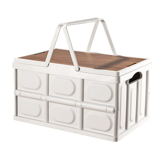 SOGA 34.5 cm 18L White Car & Camping Foldable Storage Box Crate Stackable Container with Handle • LUZ-StorageBox3706