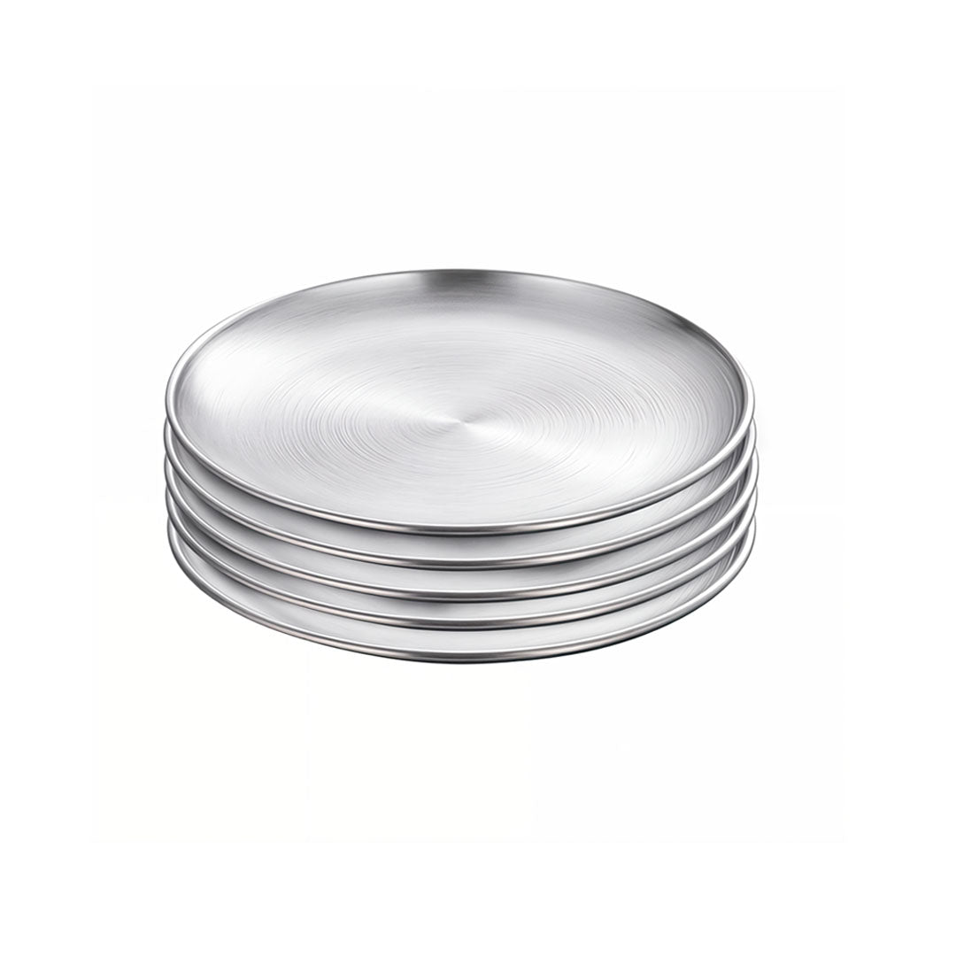 SOGA 20cm Premium Silver Grilling Plate  Durable, Heat Resistan  Perfect for BBQs and Outdoor Cooking Kitchen Essential • LUZ-VICPlate53