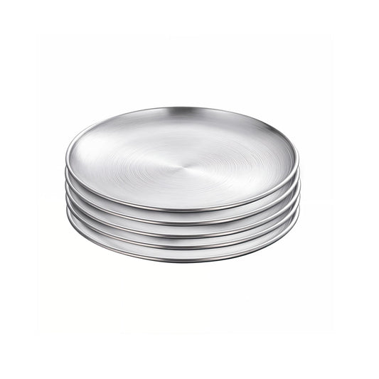 SOGA 20cm Premium Silver Grilling Plate  Durable, Heat Resistan  Perfect for BBQs and Outdoor Cooking Kitchen Essential • LUZ-VICPlate53
