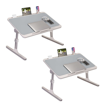 SOGA 2X 70X45cm Grey Small Laptop Bed Portable Foldable Study Table Adjustable • LUZ-BedTableA13X2