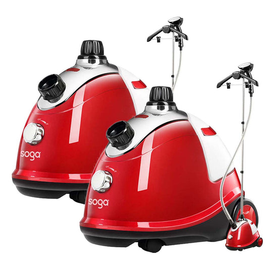 SOGA 2X Garment Steamer Portable Cleaner Steam Iron Red • LUZ-GarmentRoundRedX2