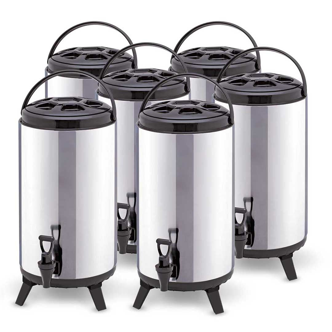 SOGA 6X 16L Portable Insulated Cold/Heat Coffee Tea Beer Barrel Brew Pot With Dispenser • LUZ-BeverageDispenser16LX6