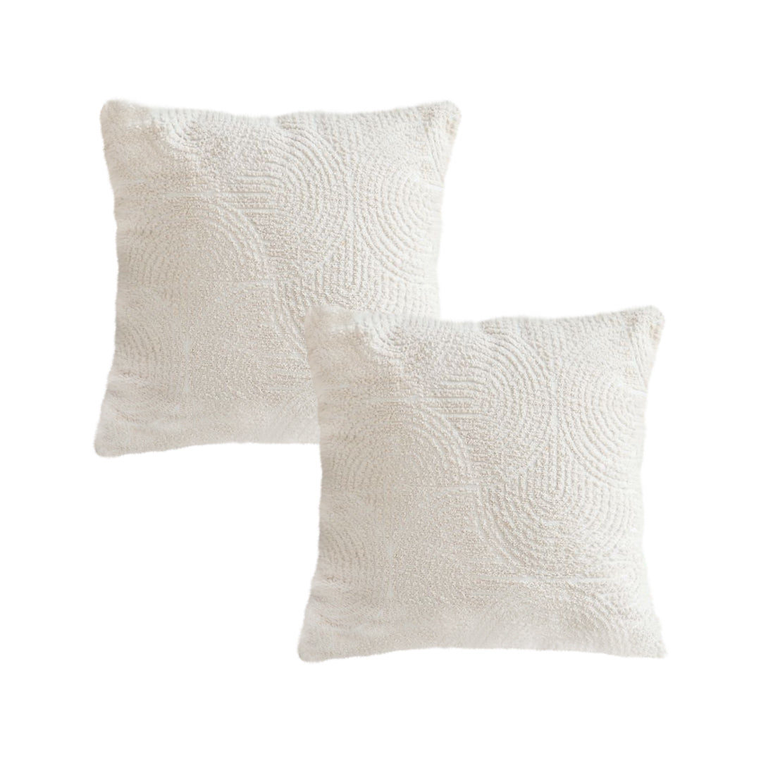 SOGA 2X 50cm Beige Internet Celebrity 3D Arched Raised Pattern Throw Pillow • LUZ-FrenchCushion215X2