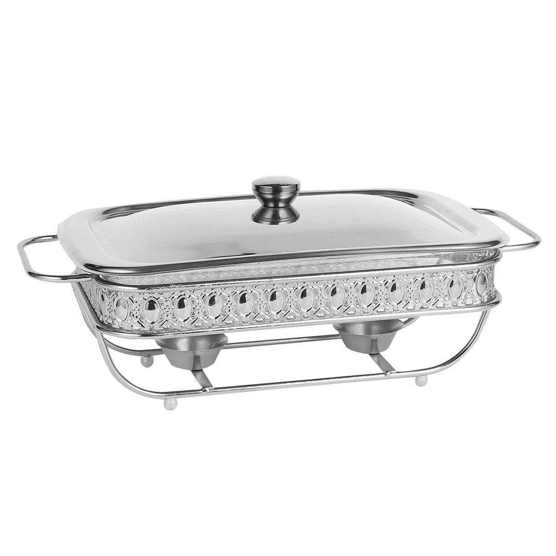 SOGA 2L Lace Edge Dining Stove Silver Color Portable Dining Cooking Appliance for Kitchen Essential • LUZ-ChafingDish6V18