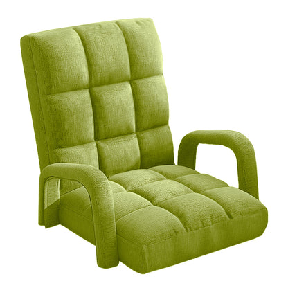 SOGA Foldable Lounge Cushion Adjustable Floor Lazy Recliner Chair with Armrest Yellow Green • LUZ-LoungeArmYellow