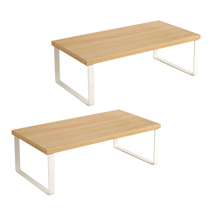 SOGA 2X 40cm Wood Computer Monitor Elevated Stand Desktop Support Station Rack • LUZ-Level003X2
